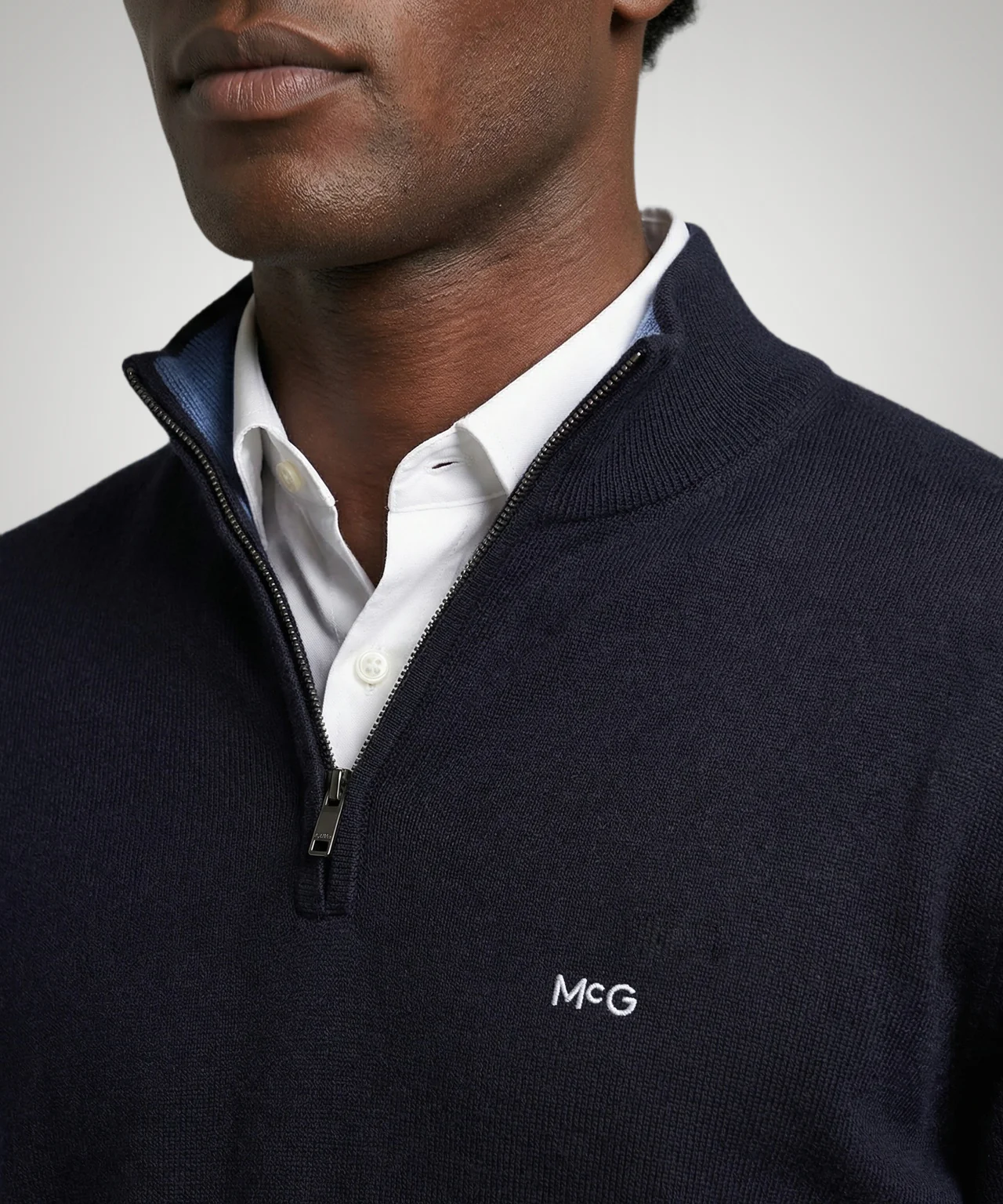 Half-Zip Sweater Cotton Cashmere | Navy - Image 5