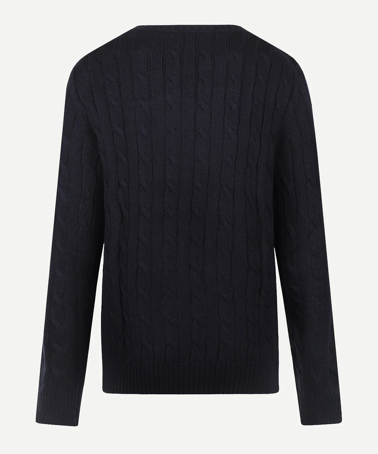Sweater Cable Knit Cotton-Cashmere Round Neck | Navy - Image 4