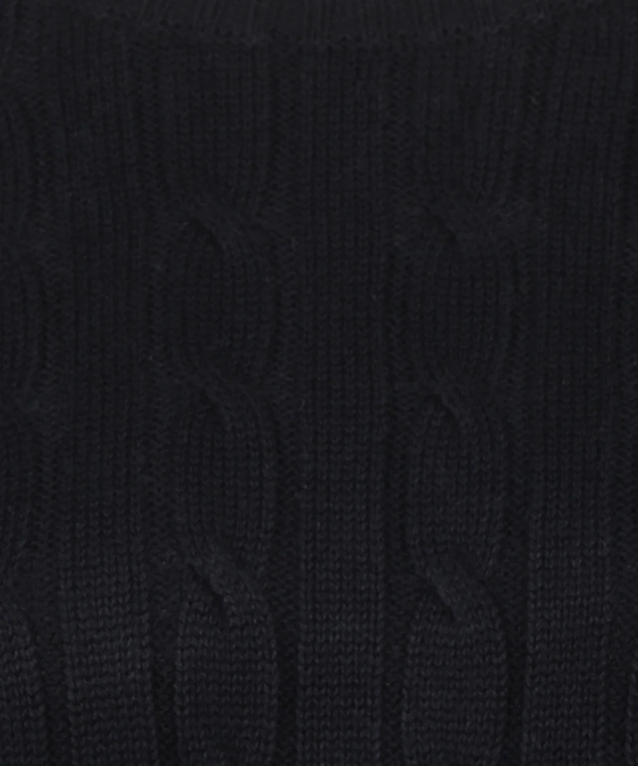 Sweater Cable Knit Cotton-Cashmere Round Neck | Navy - Image 6