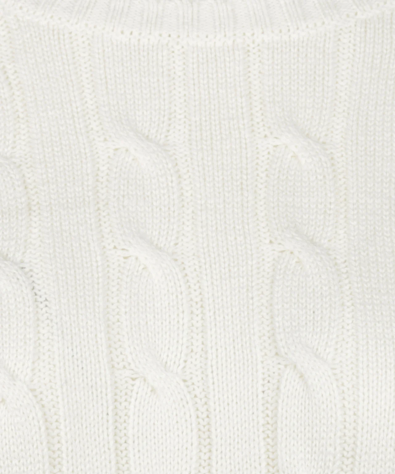 Sweater Cable Knit Cotton-Cashmere Round Neck | Off White - Image 6