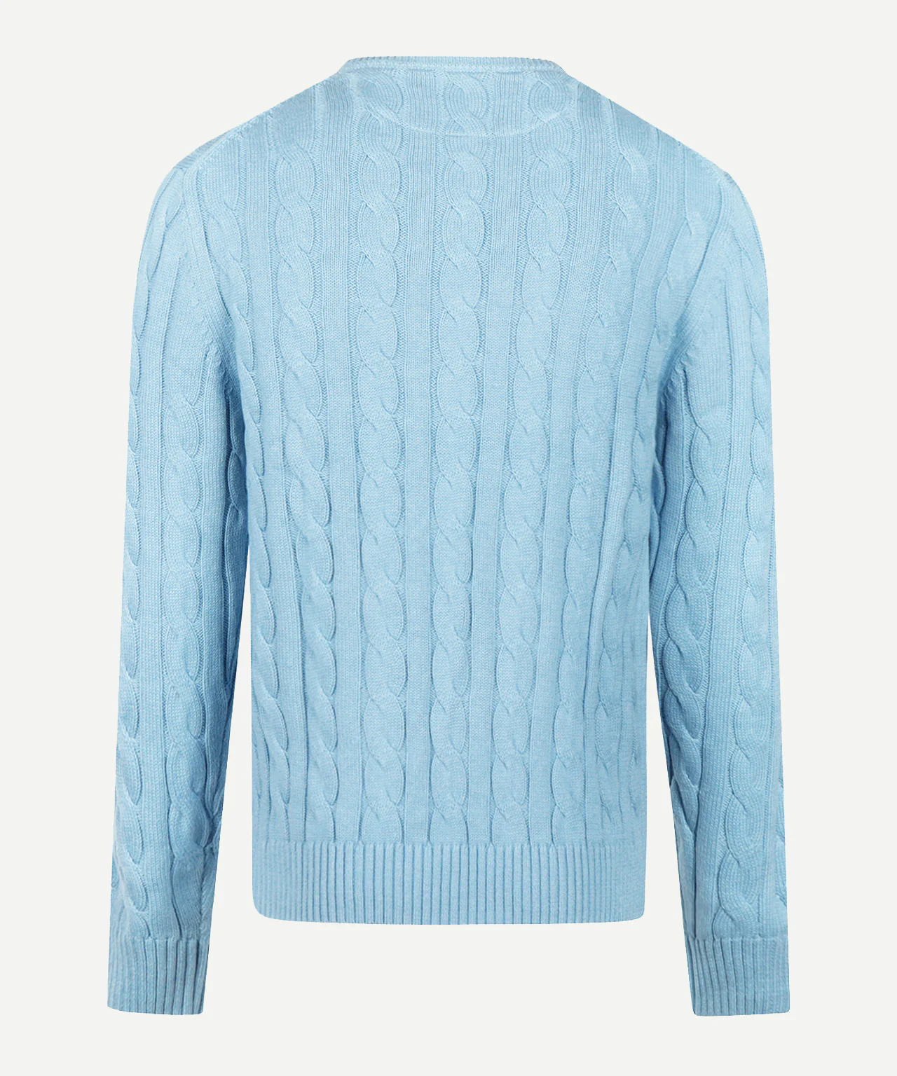 Cable Knit Sweater Cotton Crew Neck | Capri Blue - Image 4