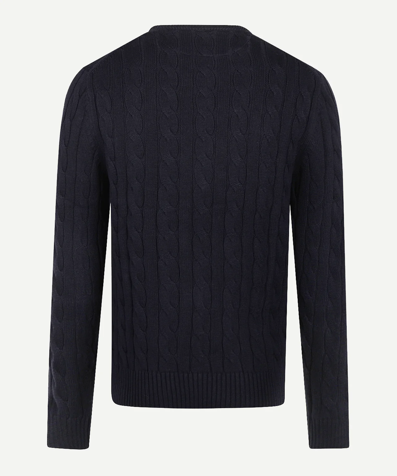 Cable Knit Sweater Cotton Crew Neck | Navy - Image 4