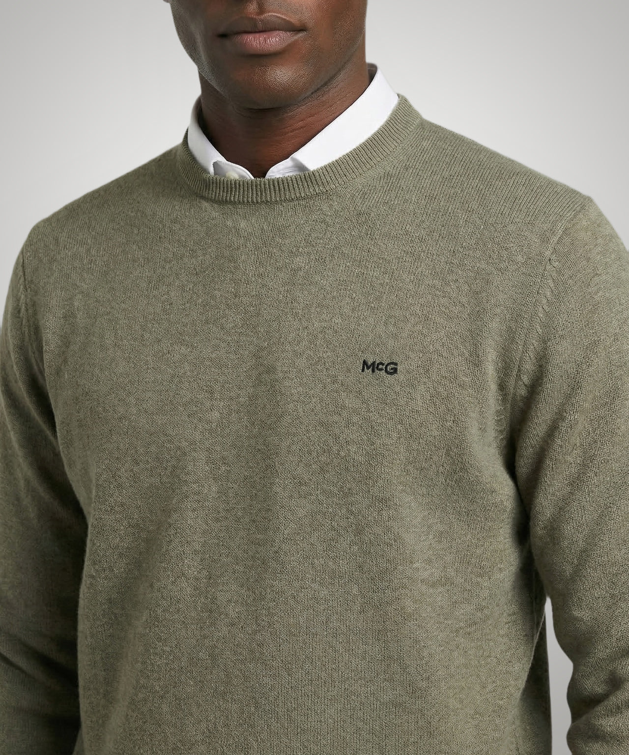 Sweater Cotton-Cashmere Round Neck | Light Olive - Image 5