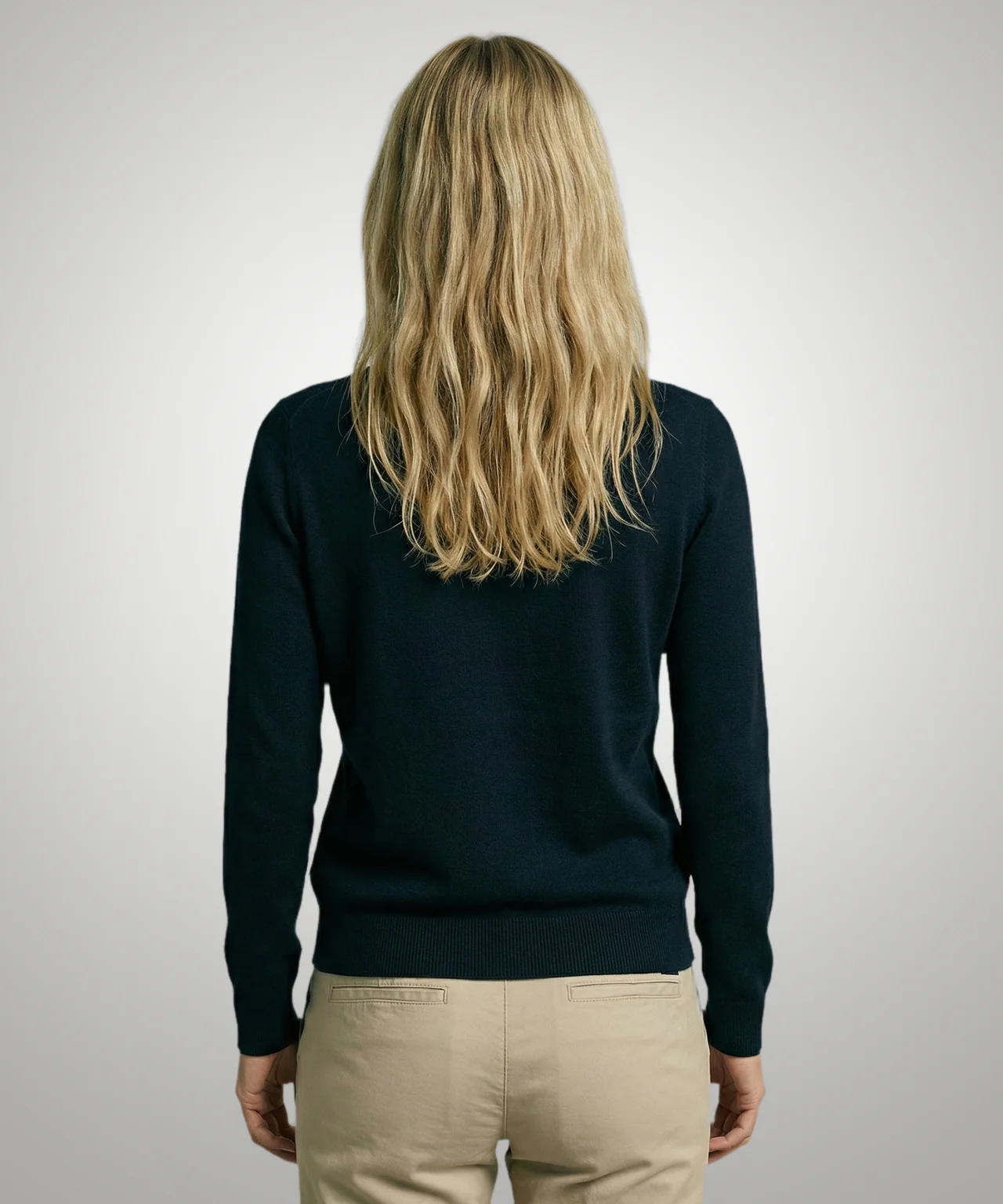 Sweater Cotton-Cashmere Round Neck | Navy - Image 3