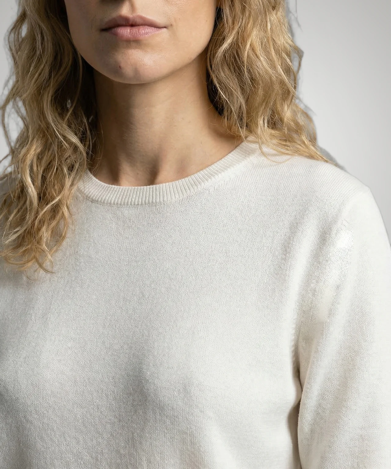Sweater Cotton-Cashmere Round Neck | Off White - Image 5