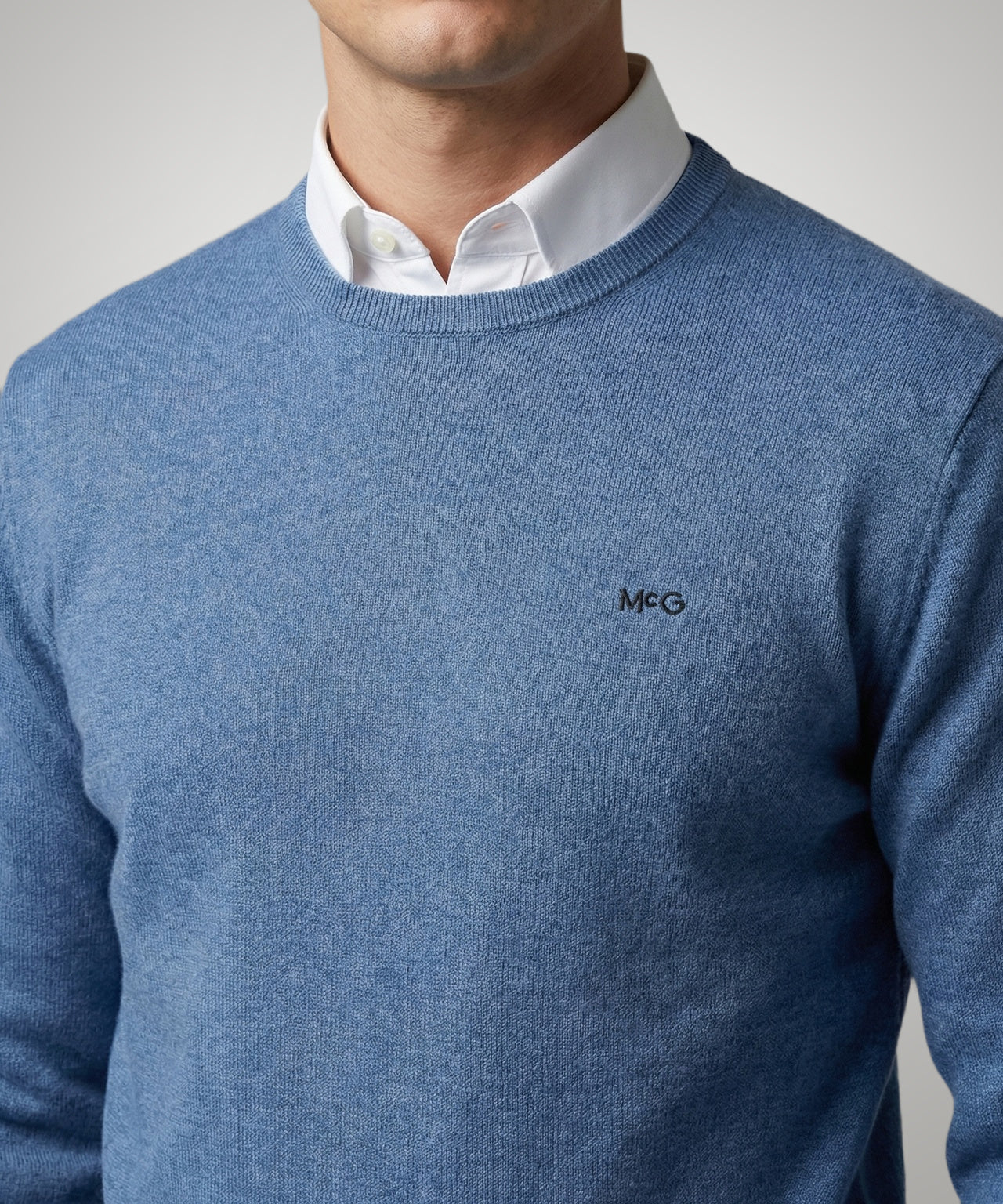 Sweater Cotton-Cashmere Round Neck | Vintage Blue - Image 5