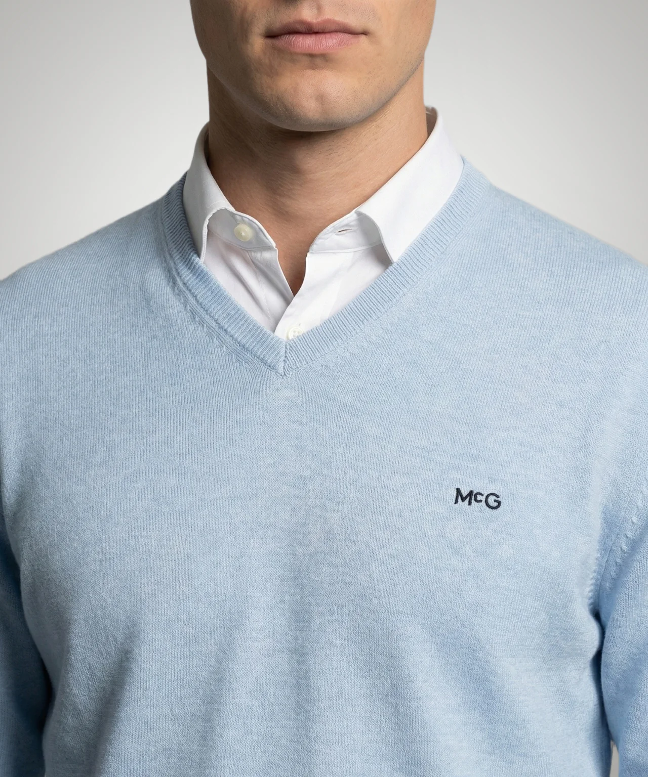 Sweater Cotton-Cashmere V-Neck | Light Blue - Image 5