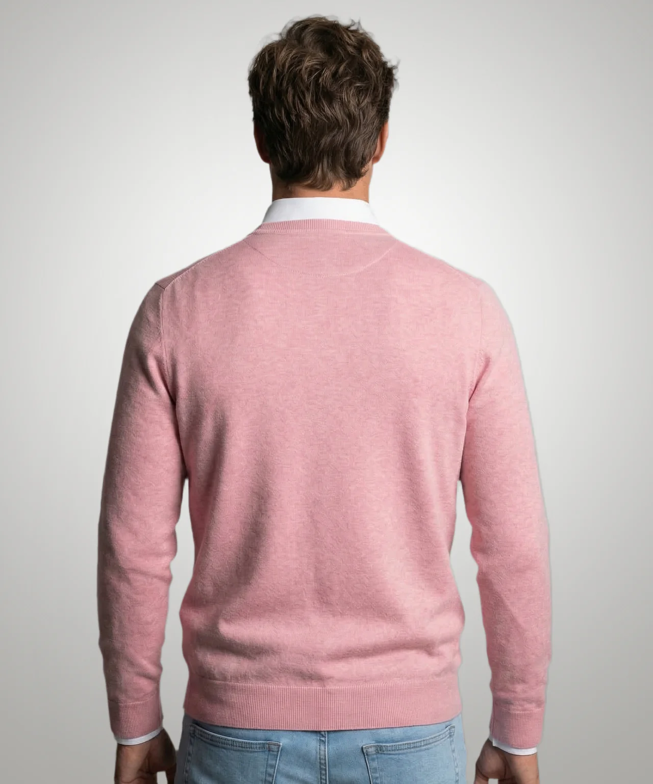 Sweater Cotton-Cashmere V-Neck | Light Pink - Image 3