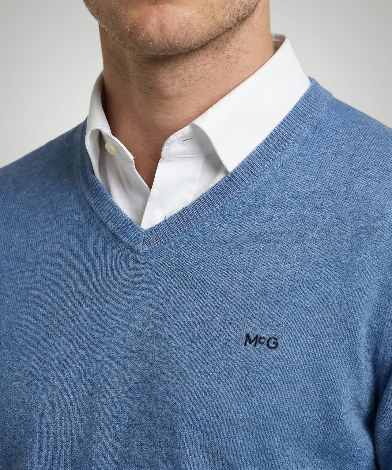 Sweater Cotton-Cashmere V-Neck | Vintage Blue - Image 5