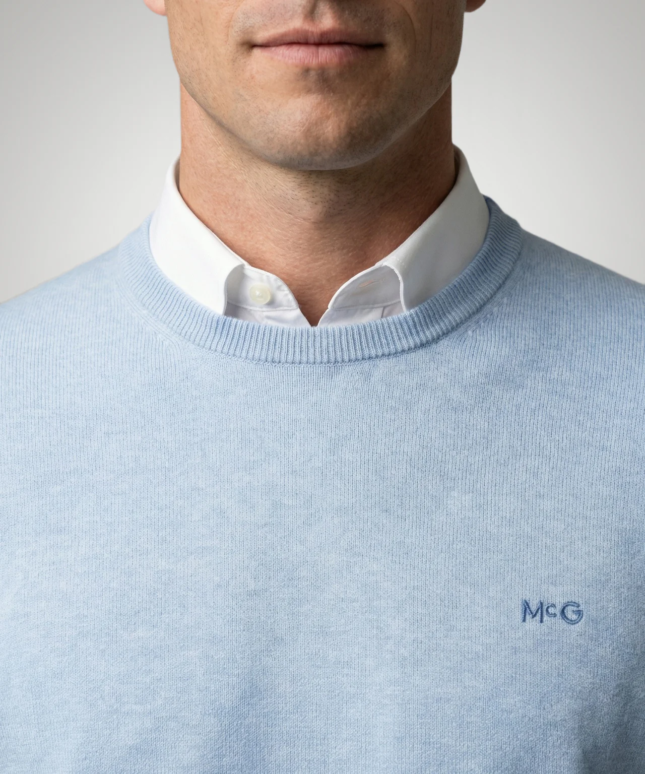 Sweater Cotton-Cashmere Round Neck | Light Blue - Image 5