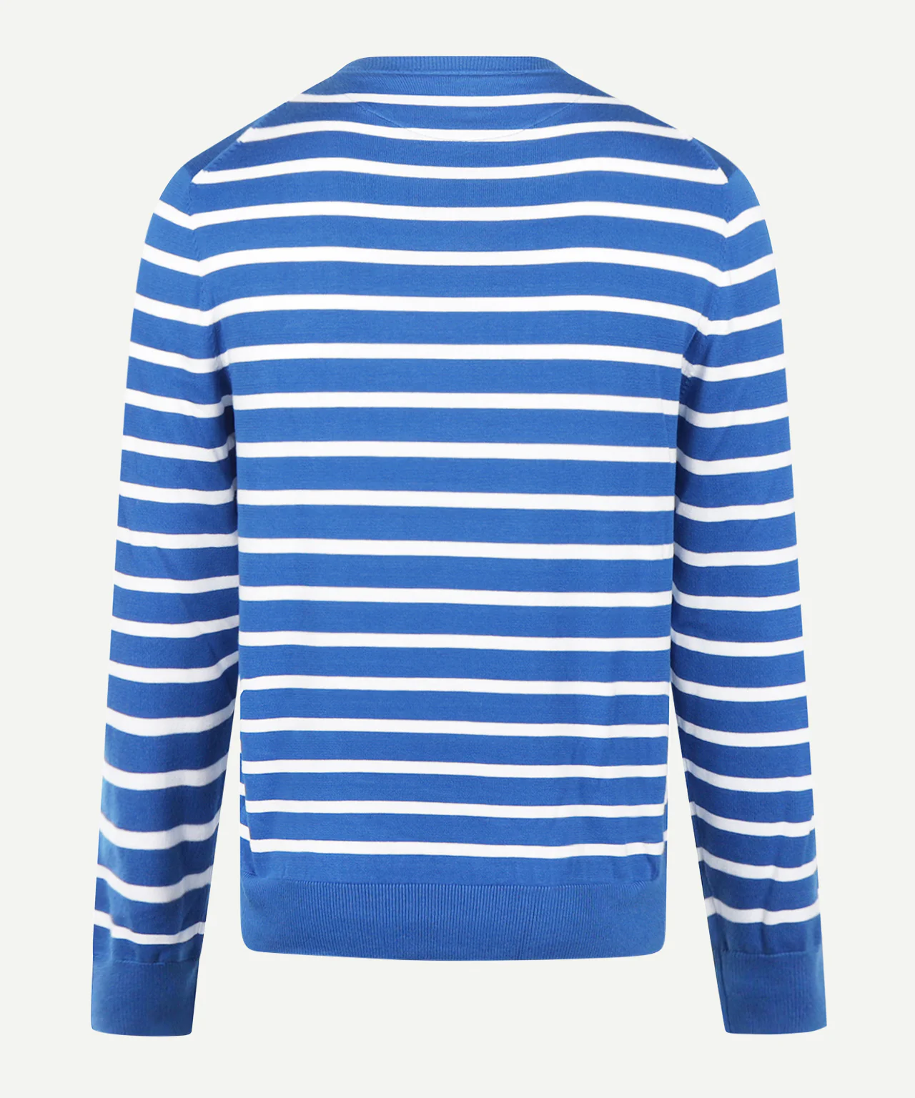 Striped Cotton Crew Neck Sweater | Cobalt - Image 4