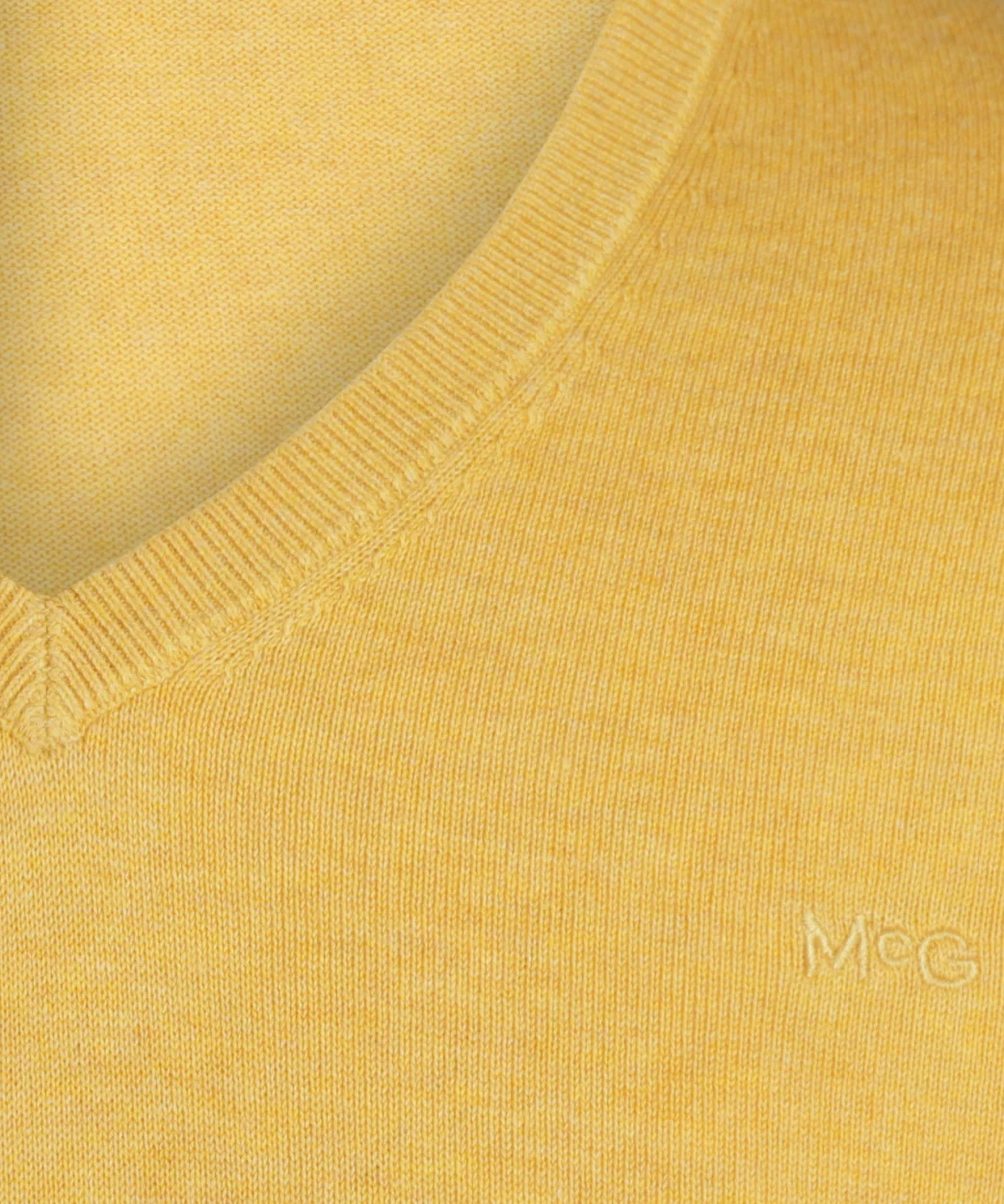 Sweater V-neck with Logo | Medium Yellow - Image 6