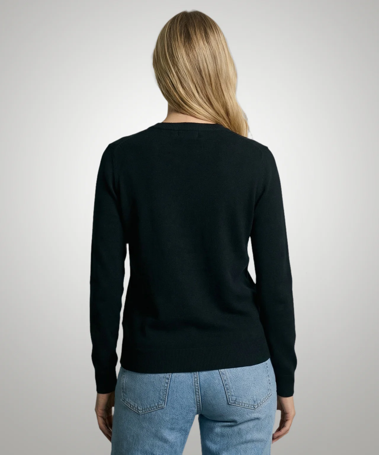 Sweater Cotton-Cashmere V-Neck | Navy - Image 3