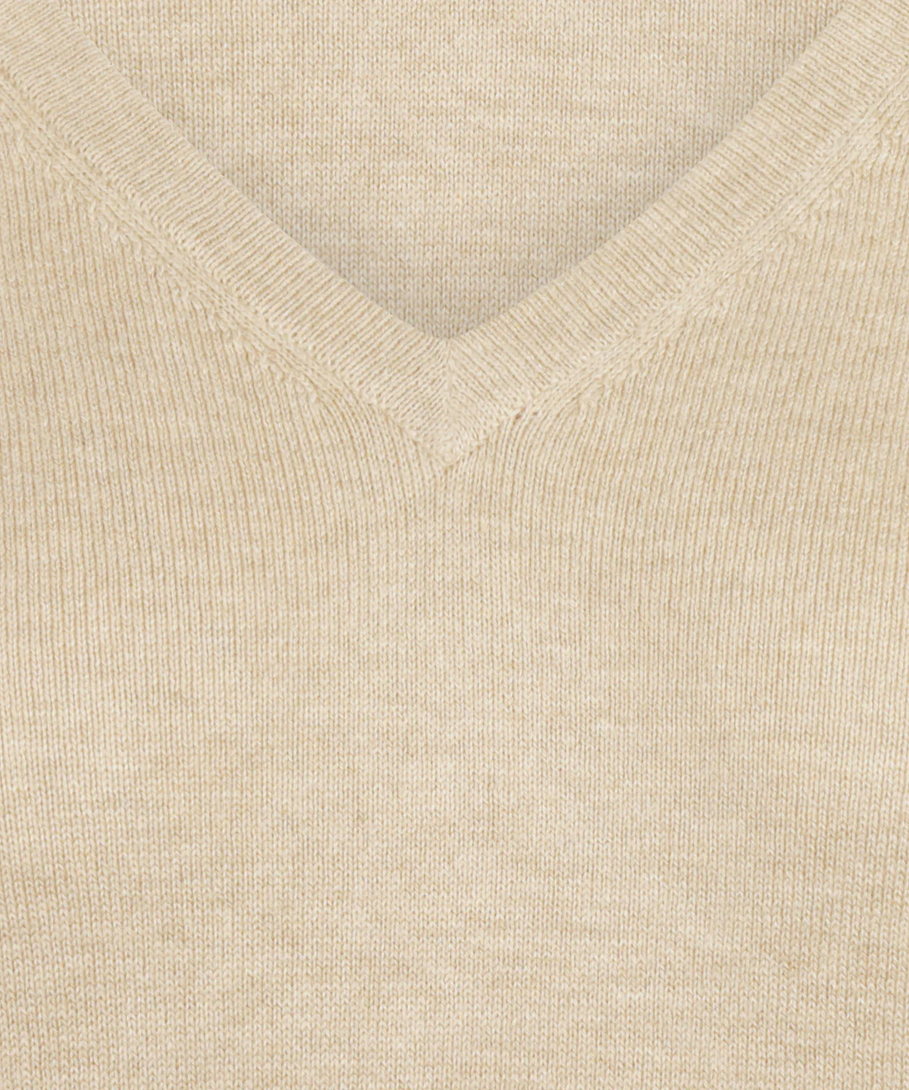 Sweater Cotton-Cashmere V-Neck | Sand - Image 6